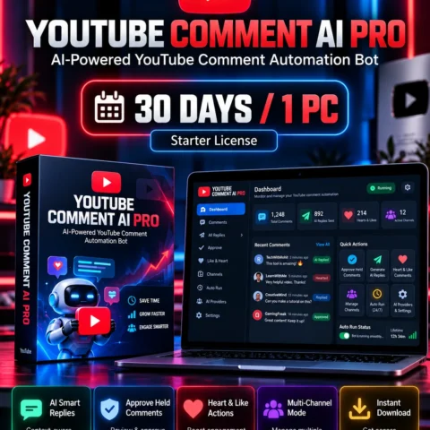 YouTube Comment AI Pro – 30 Days / 1 PC