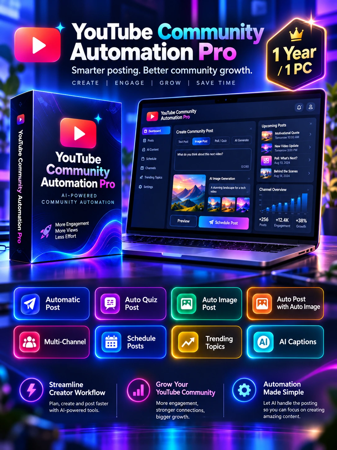 YouTube Community Automation Pro – 1 Year / 1 PC YouTube Community Automation Pro – 1 Year / 1 PC