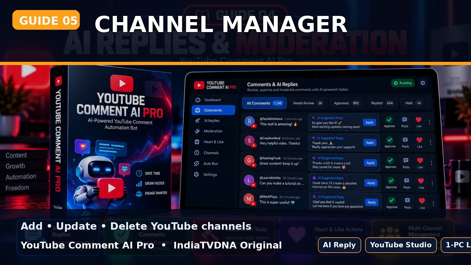 Channel Manager: नया YouTube channel Add, Update या Delete कैसे करें?