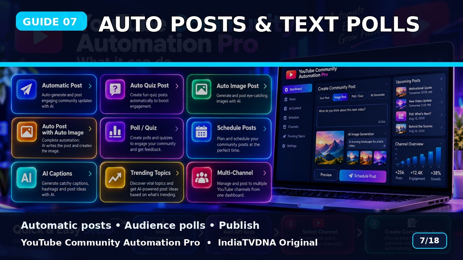Automatic Posts और Text Polls कैसे बनाएं?