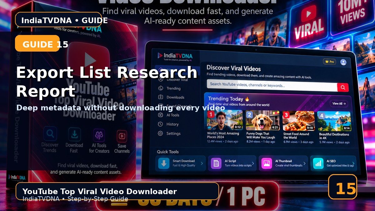 Export List — Deep Metadata Research Report कैसे बनाएं?