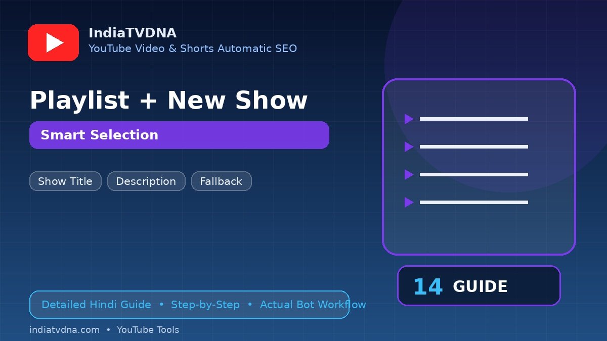 Playlist Selection और नया Show Create करने की Complete Guide Playlist Selection और नया Show Create करने की Complete Guide