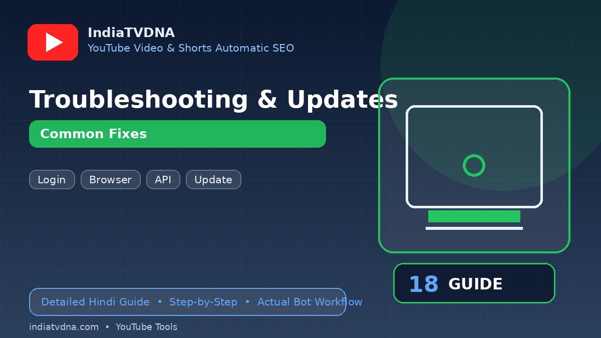 Troubleshooting, Login, Browser, API Errors और Future Updates Guide Troubleshooting, Login, Browser, API Errors और Future Updates Guide