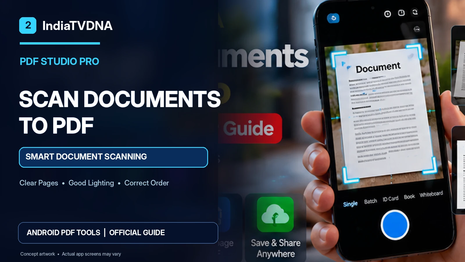 How to Scan Documents to PDF on Android: Clear Multi-Page Results – Featured Image IndiaTVDNA PDF Studio Pro Android guide illustration: How to Scan Documents to PDF on Android: Clear Multi-Page Results