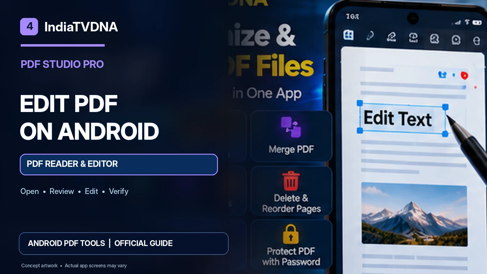 How to Edit and Save PDF Files on Android Without Losing Formatting – Featured Image IndiaTVDNA PDF Studio Pro Android guide illustration: How to Edit and Save PDF Files on Android Without Losing Formatting