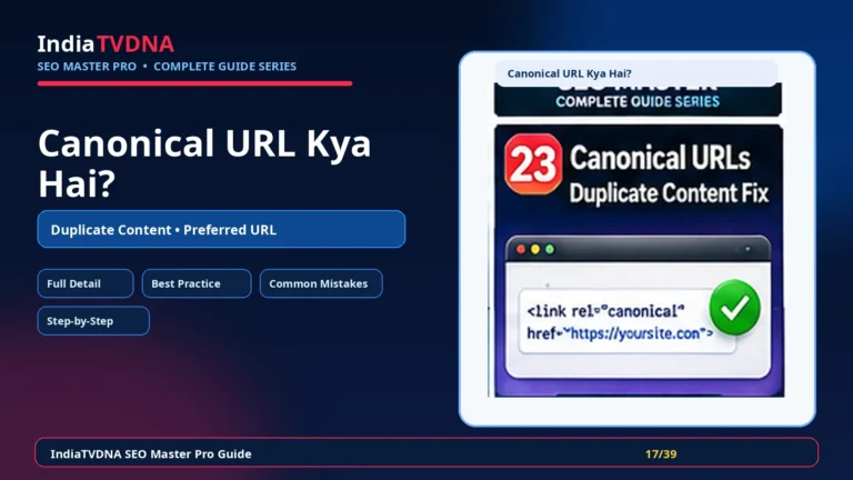 IndiaTVDNA SEO Master Pro Canonical URL complete guide