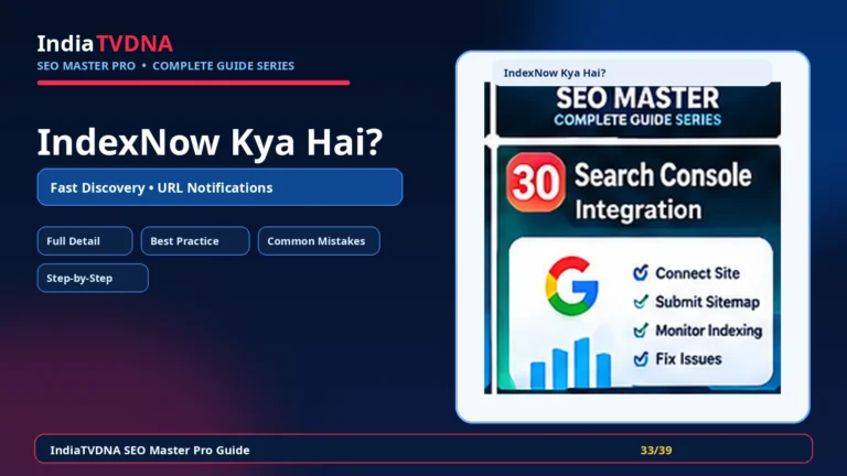 IndiaTVDNA SEO Master Pro IndexNow / Fast Indexing complete guide