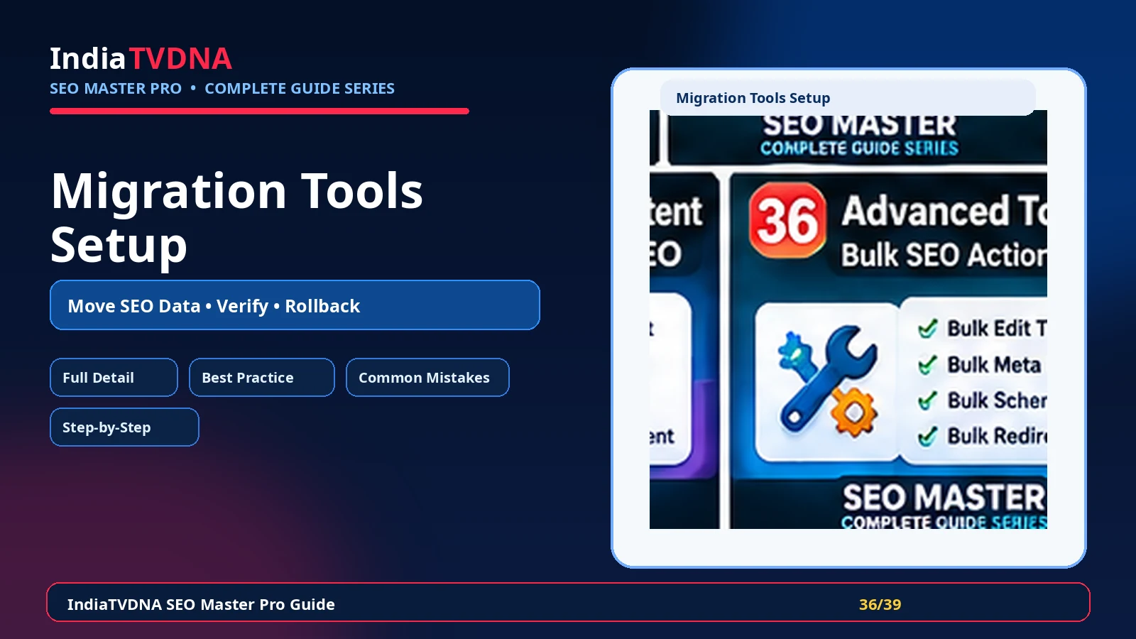 Migration & Tools Step by Step Setup IndiaTVDNA SEO Master Pro Migration & Tools setup step by step