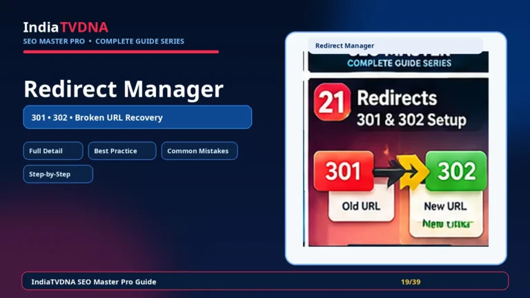 IndiaTVDNA SEO Master Pro Redirect Manager complete guide