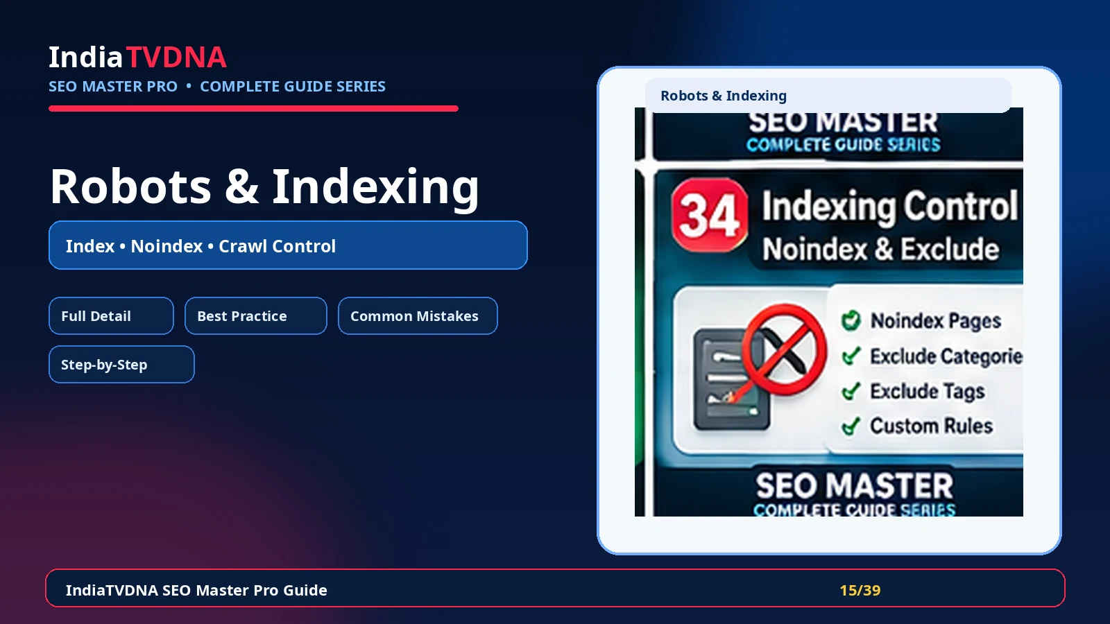 Robots / Indexing Controls Complete Guide IndiaTVDNA SEO Master Pro Robots / Indexing Controls complete guide