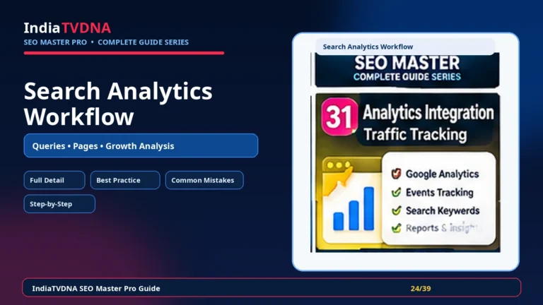 IndiaTVDNA SEO Master Pro Search Analytics setup step by step