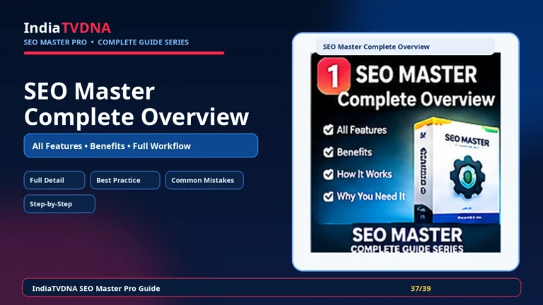 IndiaTVDNA SEO Master Pro complete overview all features