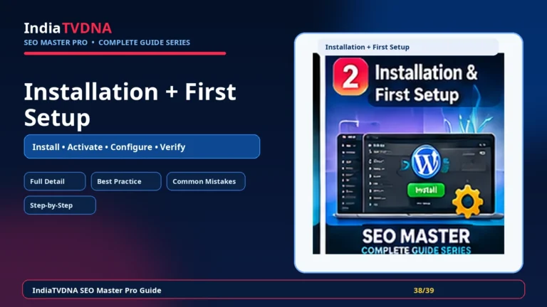 IndiaTVDNA SEO Master Pro installation and first setup guide
