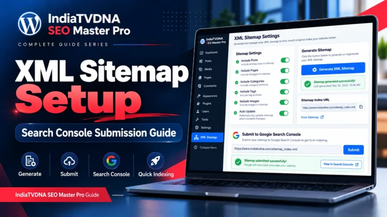 IndiaTVDNA SEO Master Pro XML Sitemap setup and Google Search Console submission guide