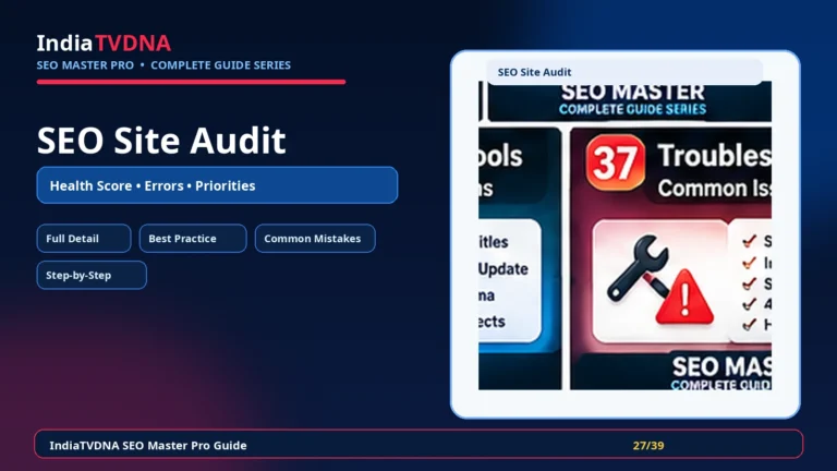 IndiaTVDNA SEO Master Pro Site Audit / SEO Health complete guide