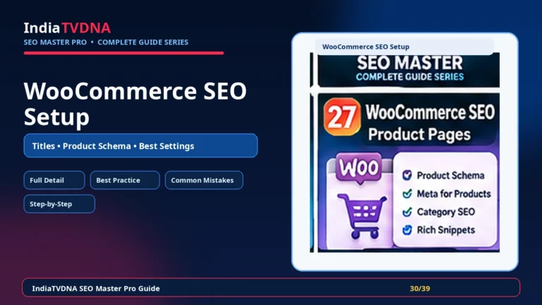 IndiaTVDNA SEO Master Pro WooCommerce SEO setup step by step
